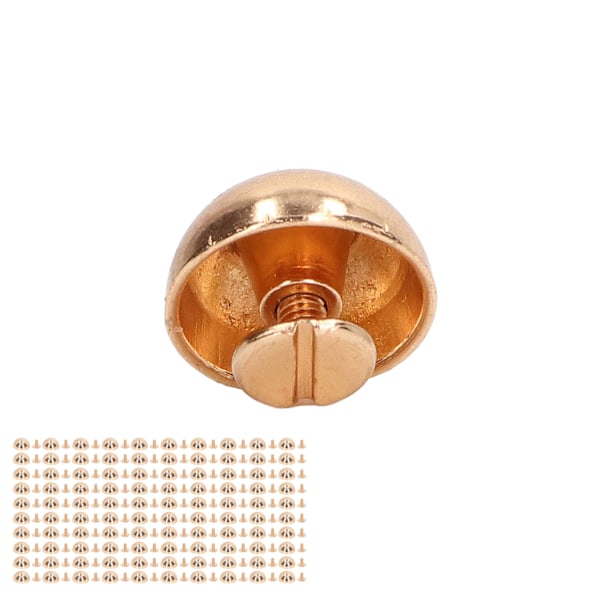 100 set svampnit nitar 12mm hög hårdhet rund huvud läder nitar för att dekorera punk kläder skor väskor husdjur krage guld