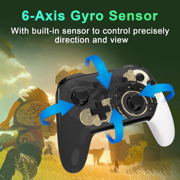 Switch Controllers Trådløs Kompatibel med Switch/Lite/OLED, med 1300mAh Batteri, Controller til Switch med 6-Akser Bevægelse, Vibration, Wake Up Funktion