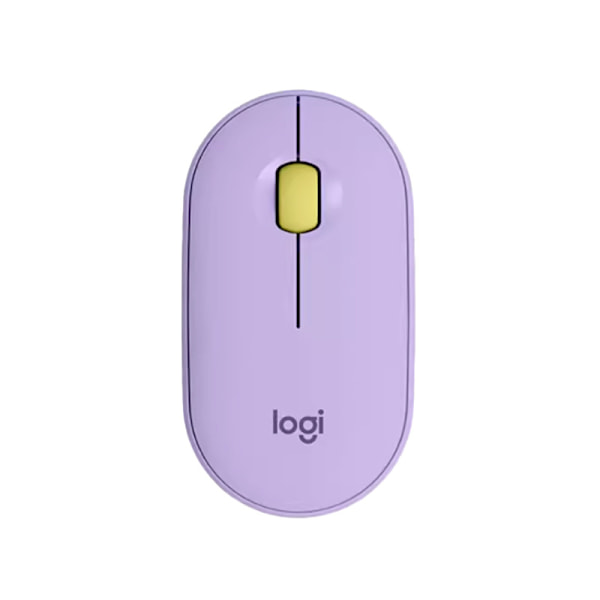 Logitech M350 Pebble trådløs mus med Bluetooth eller 2,4 GHz-modtager, lydløs, slank computermus med stille klik Purple