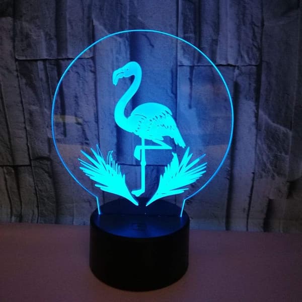 Flamingo Akryl 3D Natlamper USB LED Bordlampe Hjem r2d