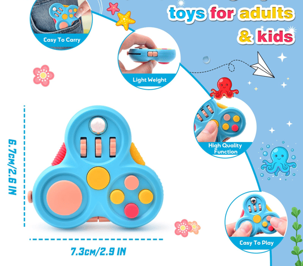 Fidget Pad Fidget Legetøj til voksne og børn - 3 stk. Stressaflastende sensorisk klikker-controller-legetøj, hjælper med ADHD autisme, påskekurv S 3PCS-A