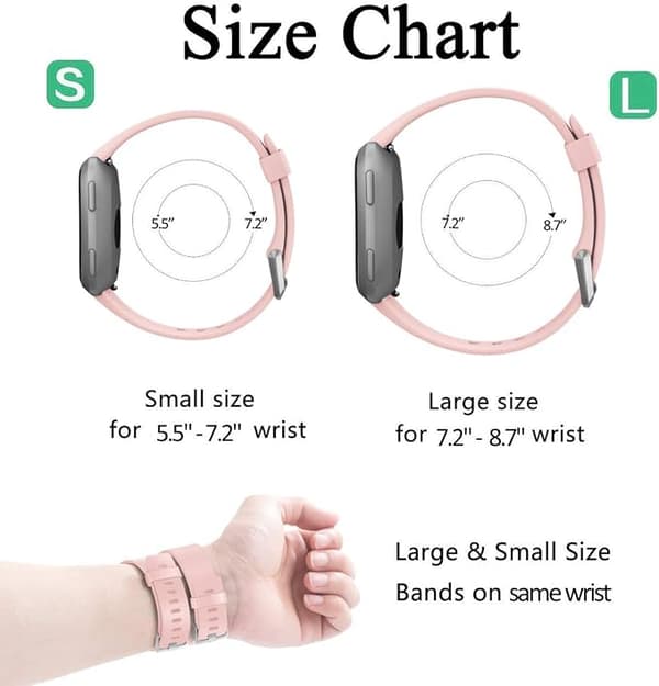 Smartwatch-rem til Fitbit Versa Smartwatch, Versa 2 og Versa Lite SE ure til kvinder og mænd (Pink-S)