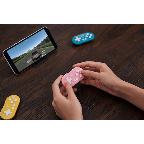 Zero 2 Bluetooth Gamepad Nøglekæde Størrelse Mini Controller til Switch, Windows, Android, macOS & Raspberry Pi (Pink Edition) - Nintendo Switch Pink