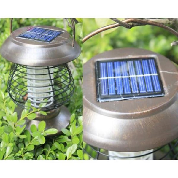 2 i 1 Solcellsmyggdödare Lampa Bug Fly Trap Trap Camping Lykta Bärbar USB Anti Mygg Moth Fly UV-ljus