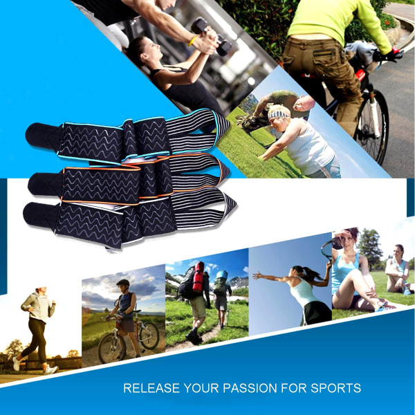 Ankelstøtte, Justerbar Ankelbandage Åndbart Nylon Material Super Elastisk og Komfortabel, 1 Størrelse Passer Alle, Velegnet til Sport (Blå (1 Par)) Blue 1 Pair