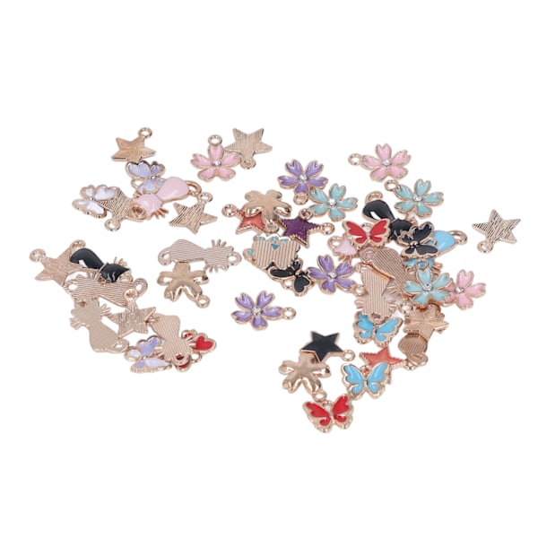 48 stk. sommerfuglecharms i levende farver - stærk metalsommerfuglestil - bredt anvendt armbåndscharms til øreringe, halskæde og armbånd
