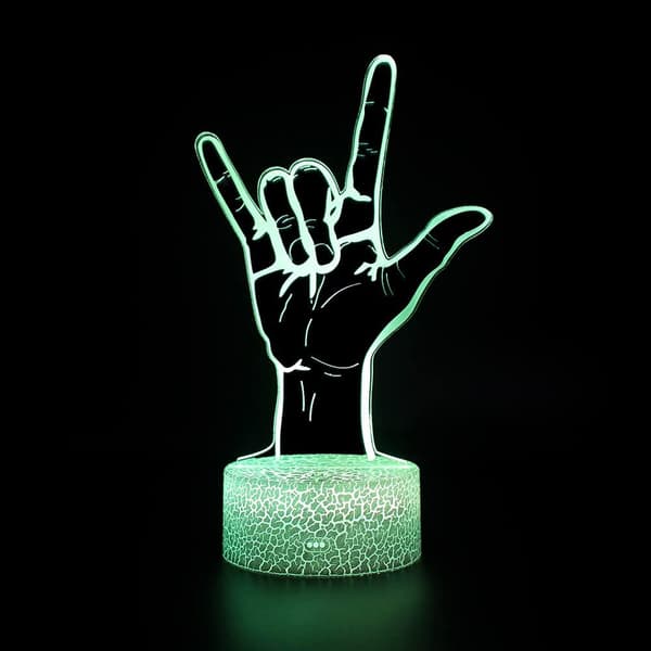 3D Natlampe LED Illusion Skrivebordslampe 7 Farveskift