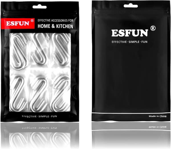 30-pack 2,4 tums kraftiga S-formade krokar i metall för köksgrytor, pannor, redskap, kläder, väskor, handdukar, växter