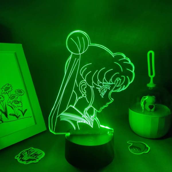 3D LED-lampe 3D Illusjonslampe Anime Sailor Moon 3D Lampe Sailo