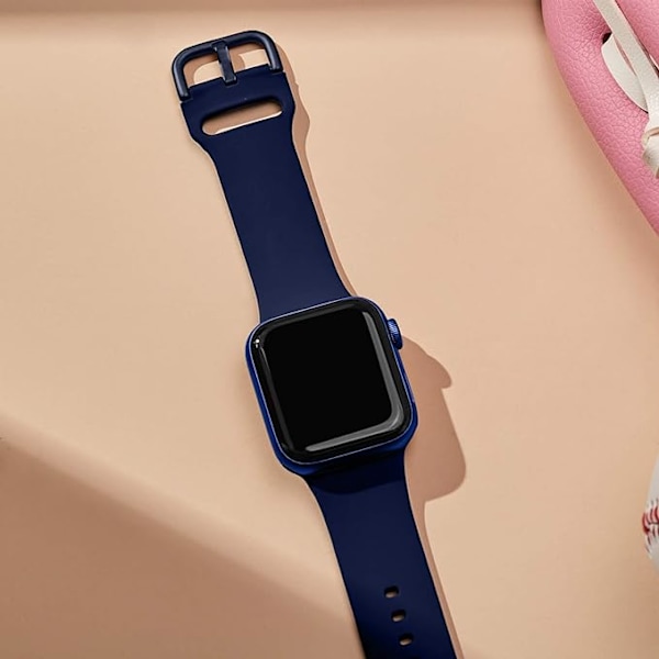 Apple Watch-reim i myk silikon, Sports Wristband, erstatningsreim, passer til hele Iwatch-serien (Midnattsblå 38/40/41mm)