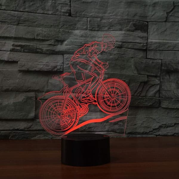 3D Optisk Illusion Farverig Natlampe Tennis Touch USB LE