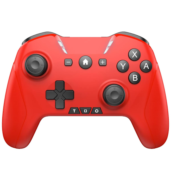 Bluetooth-kontroller for Switch/PC/Steam/Apple Arcade MFi-spill osv., Switch Pro-kontroller trådløs med justerbar dobbeltbevegelse, Turbo, makroer, 6-akser Red