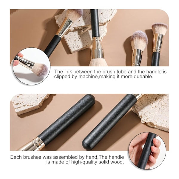 Sminkborste Set 4 st Premium Foundation Syntetisk Puder Concealers Sminkborstar Stora Kosmetiska Borstar, Presentset