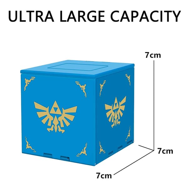 Kompatibel med Nintendo Switch, Extra Large Capacity Switch Game Case, Uppgraderad 41 Slots Switch Game Card Storage Box, Tryck för att fälla ut Fun Card Case Z Blue