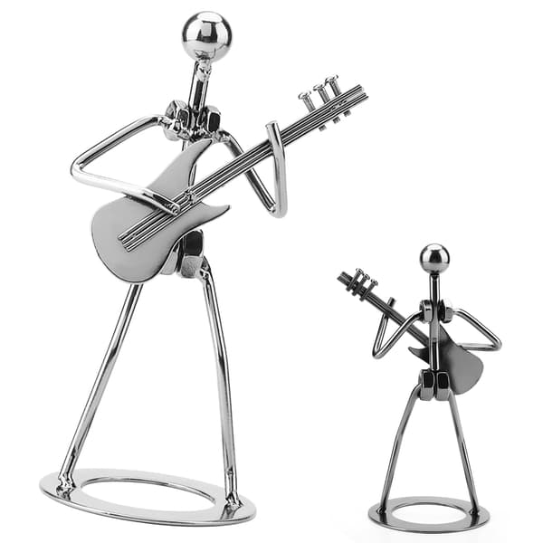 Musiker spelare samlarobjekt figur prydnader present järn gitarr spelare figur dekoration