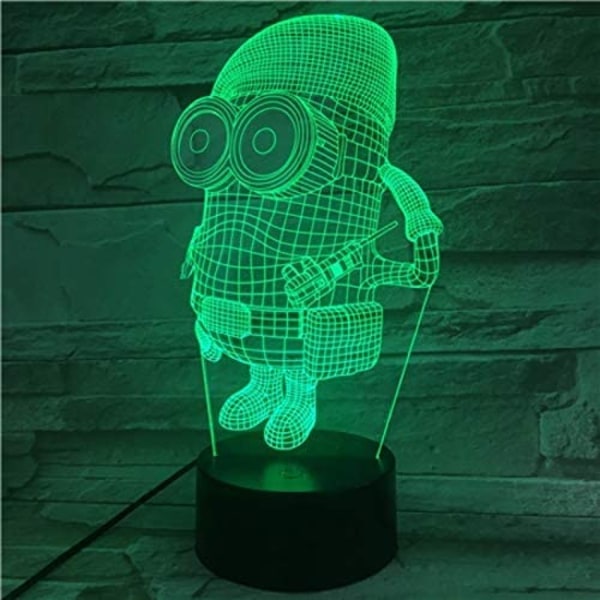 3D optisk illusionslampa LED nattlampa, 16 färger gradvis C