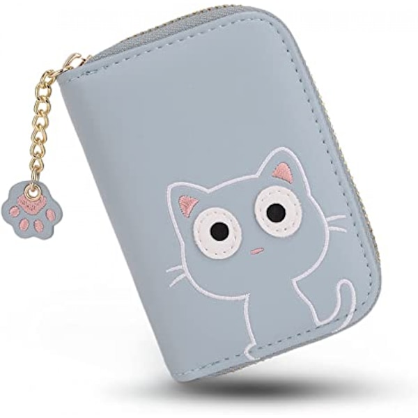 AVEKI Kawaii Pung til Piger Sød Katteklo Lynlås Kortholder Organizer Damepung,  Klo Blå