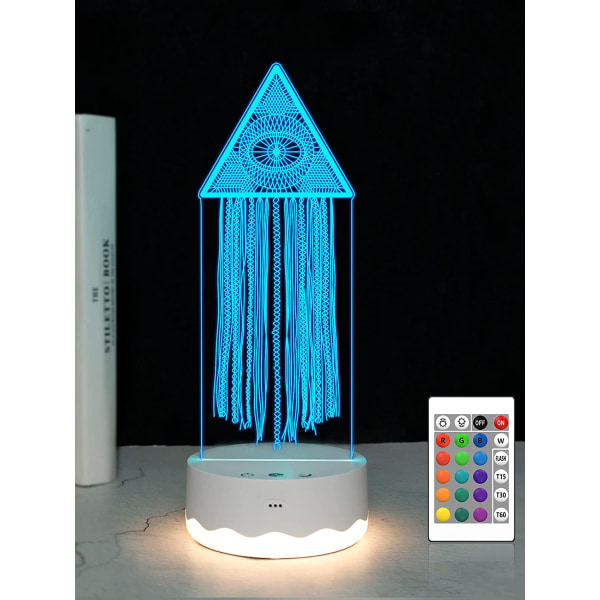 Drömfångare med ondskefullt öga 3D Illusion LED nattlampa med