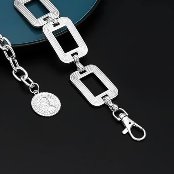 Dame Chunky Metal Kædebælte – Statement Mavekæde Taljebælte til Outfit Styling Silver