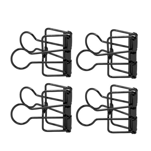 50 stk. hule mappe clips metal papirclips til dokumenter papirer testrapporter sort