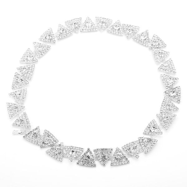 Bælte Sash tasker 1 Yards Trekant Sølv Rhinestones Trim Kæde Brudekjole Applikation Glas Sten