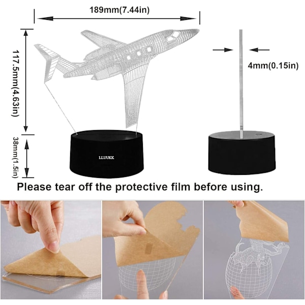 Visuell 3D Skrivebordslampe Fly Fly Leker Borddekor