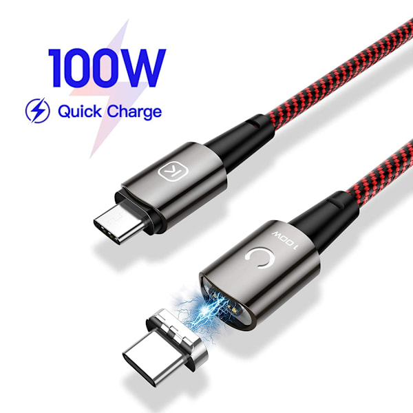 Magnetisk USB C-kabel 100W (20V/5A MAX), USB-C til USB-C-kabel