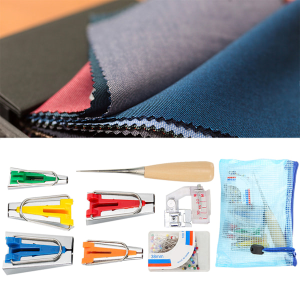 Bindende værktøj stof skråbånd maker quiltning trykfod binder fod syning DIY5 bindende værktøjssæt