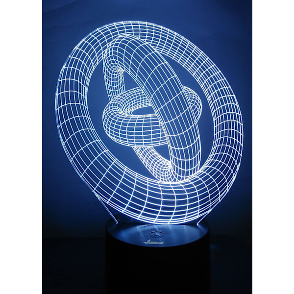 3D nattlampa LED Illusion Lamp Sängbord Bordslampa, AT