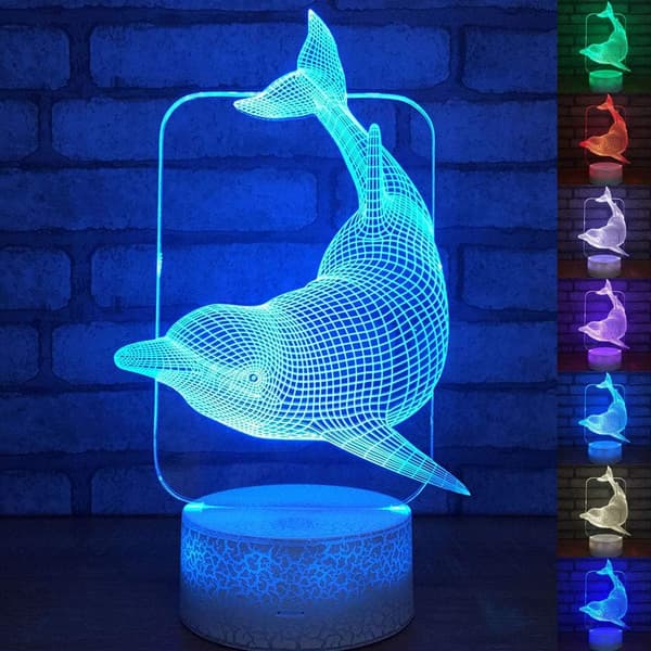 3D LED Hjort Optisk Illusjon Sensor Nattlys med Smart T