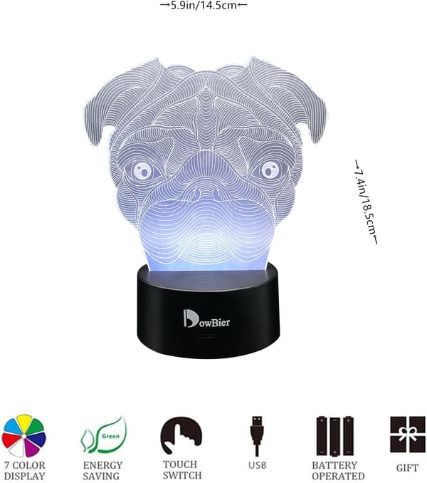 3D Illusion Multi Farver USB Natlampe til Søvn Skrivebordslampe