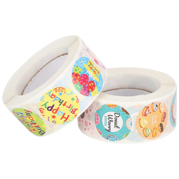 2 stk. klistermærkerulle Washi materiale tape DIY Scrapbog gaveemballage etiket dekorative klistermærker (brød tillykke med fødselsdagen)