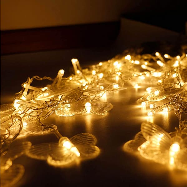 Perhosverhovalot, 8 tilaa 48 LED-twinkle-valosarja Warm White 48LED
