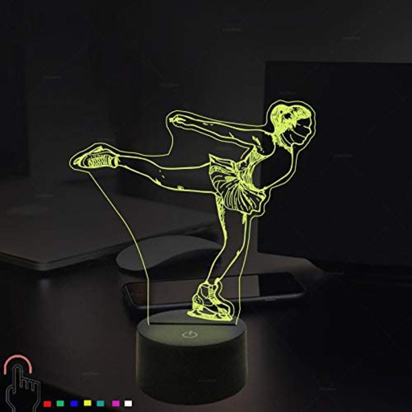 3D LED Konståkning Nattlampa Drivs Fjärrkontroll Tou