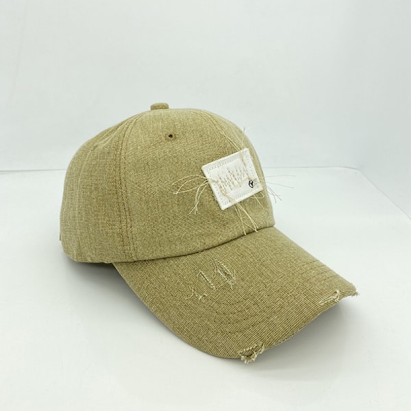 Hatt Nisch Hål Broderad Justerbar Baseballkeps För Män A Beige