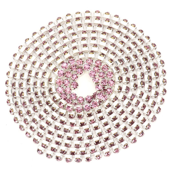 2,8 mm DIY Diamant Mesh Wrap Rulle Blanke Krystal Rhinestones Bånd Dekoration (Lyselilla)
