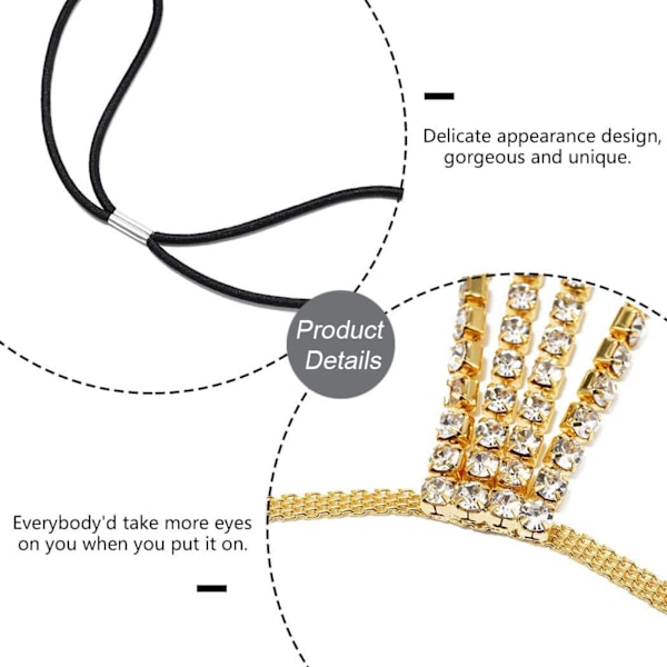 AVEKI Boho Kristallbenkedjor Rhinestone Body Chain Rave Par