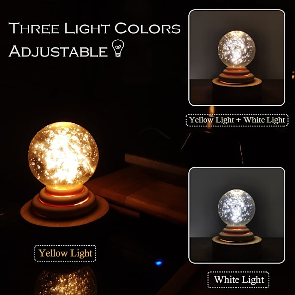3D Boble Krystallkule Nattlys - LED Planet Projeksjon L