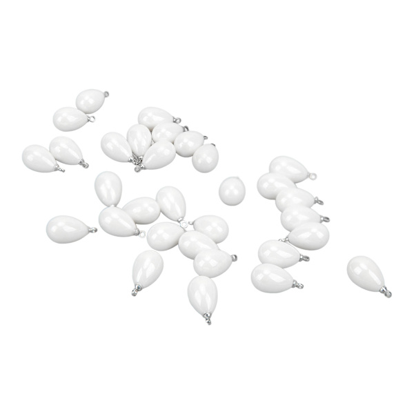30 st pärlhänge Highlight droppformade pärlhänge DIY håraccessoarer skor väska örhänge tillbehör 10x17mm vit äggform