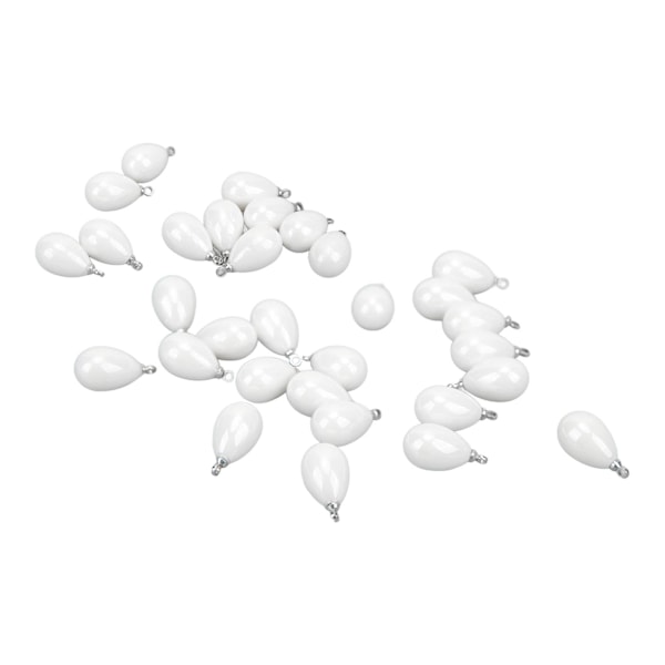 30 stk perle anheng høydepunkt dråpeformet perle anheng DIY hårtilbehør sko veske øre stud tilbehør 10x17mm hvit eggform
