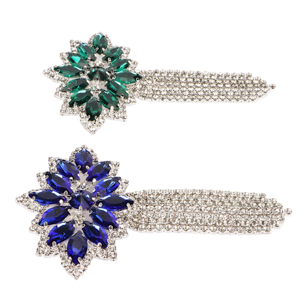 2 st kristallglas strass brosch 2 färger fashionabla dekorativa kristallglas strass tofs brosch stift för man kvinna