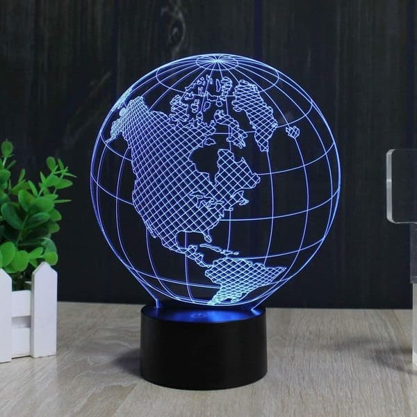 Bull Cow 3D LED-lampe, Abstrakt Optisk Illusjon Nattlys