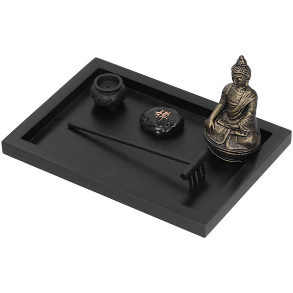 Zen Have Sand Sten Incensepinde Buddha Statue Hjem Desktop Dekoration Ornamenter