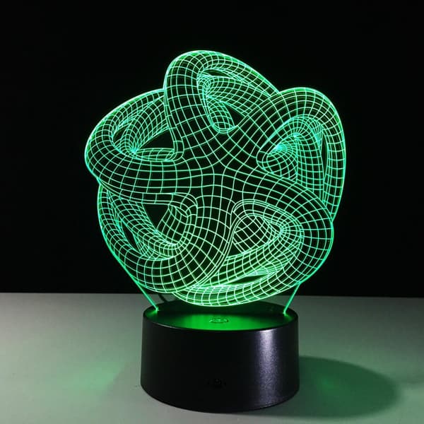 Kunstnerisk Abstraktion Moderne 3D USB Natlampe Farverig Colo