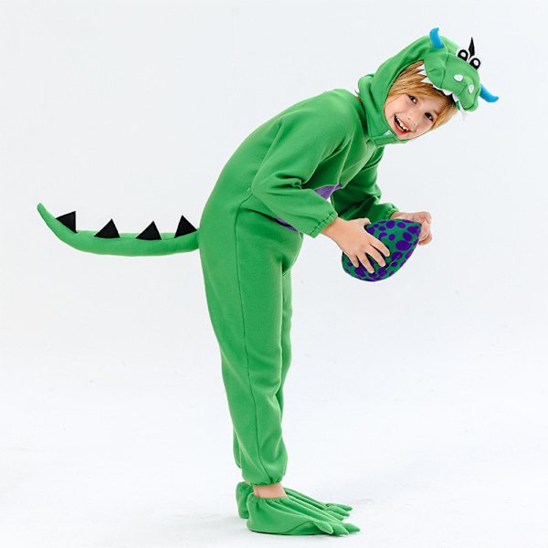 Lapsen dinosauruksen asu, asukokonaisuus munalla lapsille ja taaperoille Halloween-pukeutumiseen, hauska cosplay-juhliin L