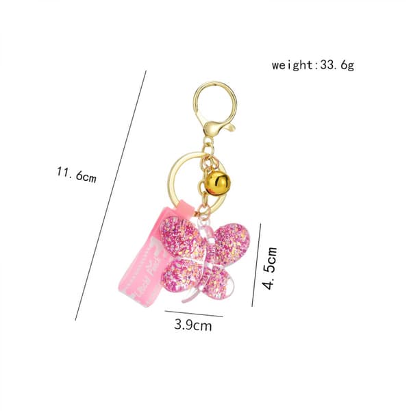 Søde dyre nøgleringe til kvinder Bling Butterfly nøglering til Yellow