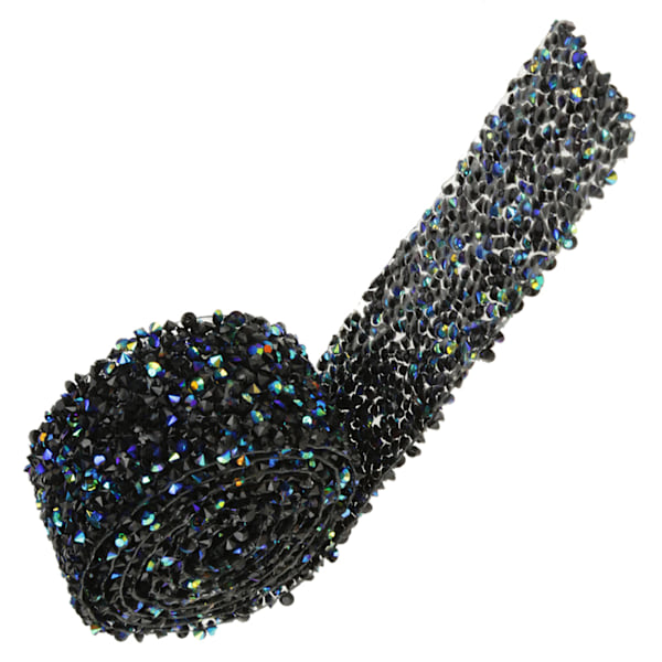 Diamant Mesh Wrap Rull Sparkle Krystall Rhinestone Bånd Bryllupsdekorasjon (Blå & Svart)