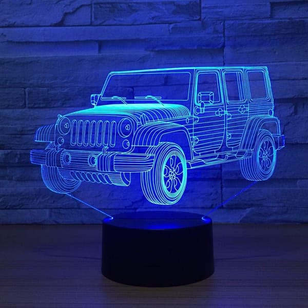 Drenge Piger Anime 3D LED Bil Natlampe Gradient Jeep Form