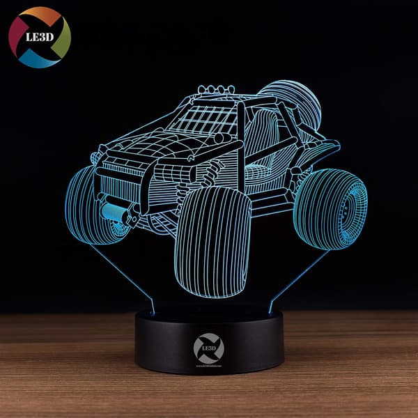 3D Optisk Illusions Natlampe - 7 LED Farveskiftende Lampe