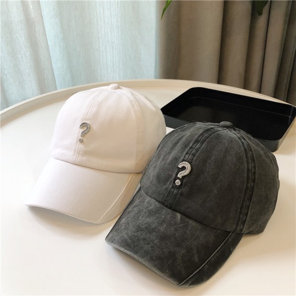 Hatt Dam Frågetecken Enkel Broderi Retro Sommar Shad Black